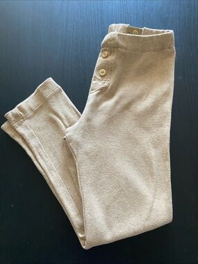 H&M Baby 100% Organic Cotton Button Leggings - Beige - Size 4T 3-4